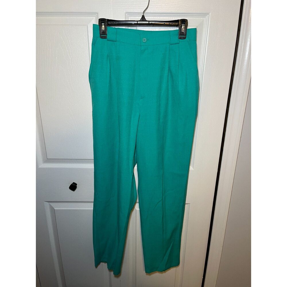 Ship'n Shore Women's Teal Straight Leg Pants Size 14 Vintage Career Casual